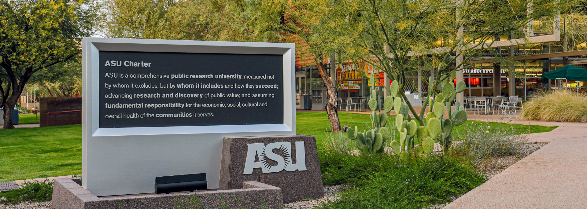 Image of asu charter sign on campus
